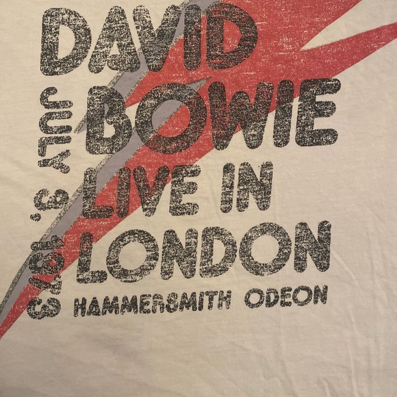 Other - David Bowie Live In London Graphic Men's Shirt - White with Red/Gray Print